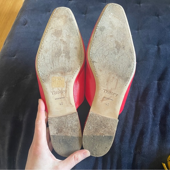 Theory red Cidran slip on shoes 40 - Picture 6 of 6